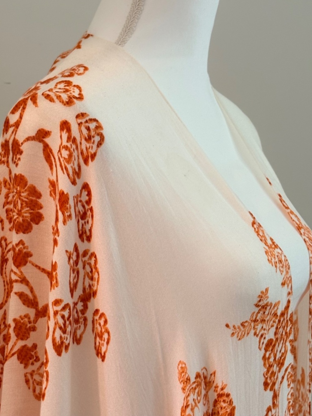 Kimono Floral Beach Coverup Large Print One Size Damask Resort - Picture 4 of 13